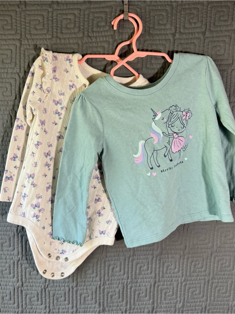 Lot Of 2 Garanimals Tops Baby Girl 24 Months Longsleeve Multicolor